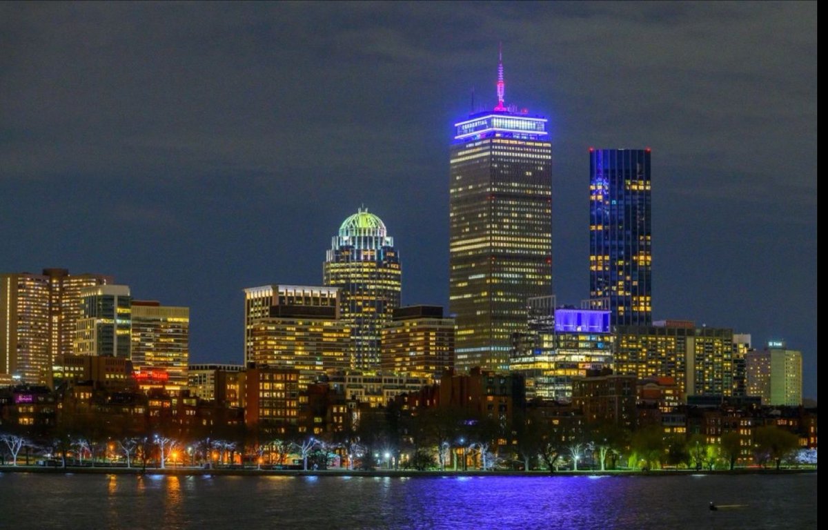 Boston’s iconic Prudential Center Tower drenched the skyline purple for #WorldIBSDay2024