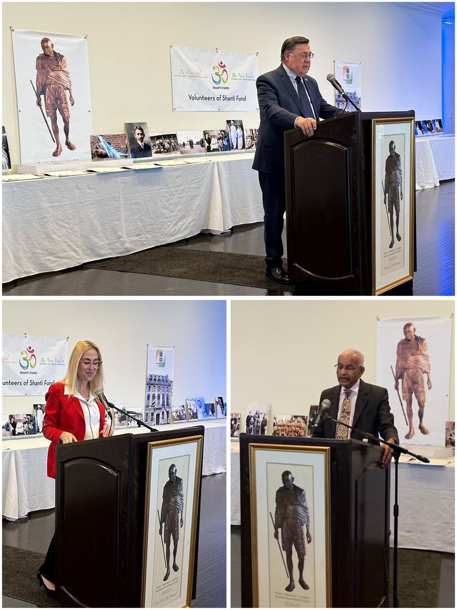 Acting Consul General @varunjeph attended Peace Artwork Award Presentation ceremony in presence of Suffolk County Executive @EdRomaine and School Superintendents and Principals. Congratulated young students who brought out #Gandhi ji’s legacy of #peace & #NonViolence on canvas.