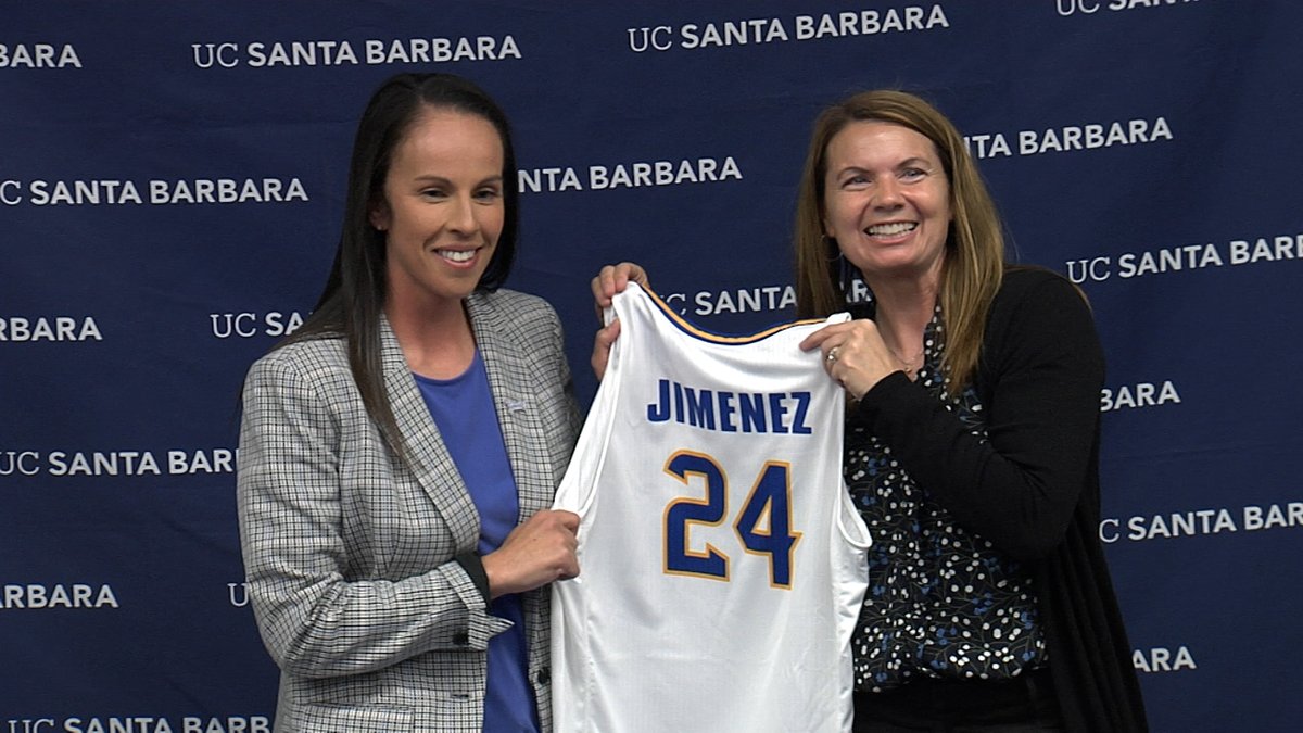 Living the dream! 2000 Ventura High School grad Renee Jimenez is introduced as head coach of the UCSB women's basketball team. Here are highlights from today's press conference. @UCSBathletics @UCSB_WBB keyt.com/news/santa-bar…