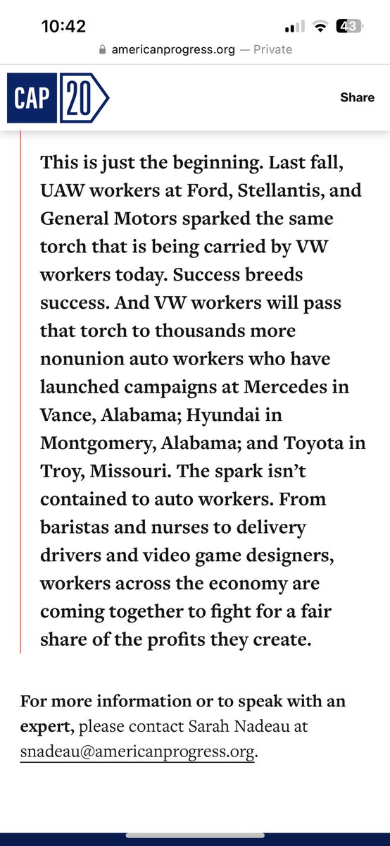 .@patrickgaspard: “This is just the beginning… Success breeds success. And VW workers will pass that torch to thousands more nonunion auto workers who have launched campaigns.”