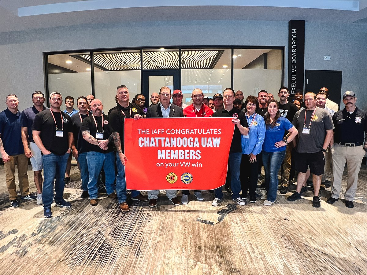 👏🙌 Congratulations @UAW on the historic organizing victory at Volkswagen! Solidarity from the #IAFF and the Professional Fire Fighters of Georgia @FirefightersGA. #OrganizeTheSouth