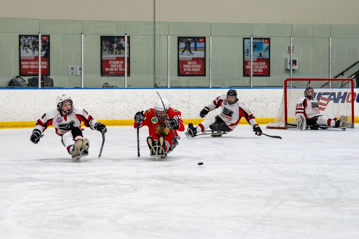 We had a special guest today. He was... interesting. #Hockey | #HockeyIsForEveryone | #USAHockey | #DisabledHockey | #SledNationals