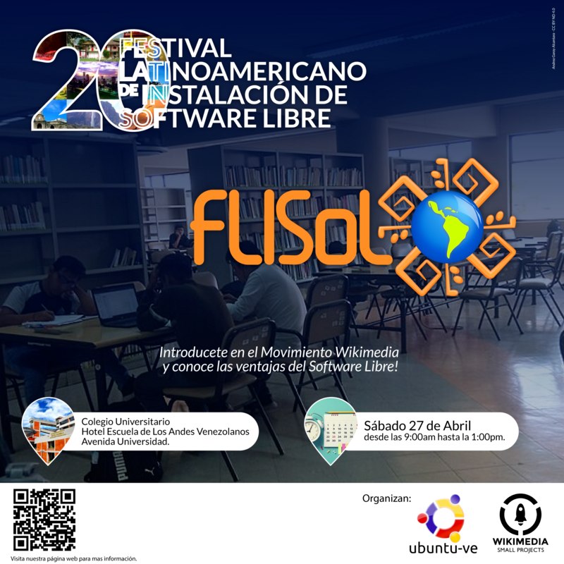 El sábado 27 de abril, Mérida será anfitriona del FLISOL, hemos organizado una serie de actividades que comenzarán a las 9:00 am y se extenderán hasta la 1:00 pm  mas info en tinyurl.com/2brnqxuj <a href="/davidhdz/">David Hernandez</a> <a href="/FLISoLMerida/">FLISoL Mérida</a> <a href="/ubuntu_ve/">Ubuntu Venezuela</a> <a href="/emerling/">David Rondón 🇻🇪</a> <a href="/CNTI_VE/">Centro Nacional de Tecnologías de Información</a> <a href="/CENDITEL/">CENDITEL</a> <a href="/CanaimaGNULinux/">Canaima GNU/Linux</a>