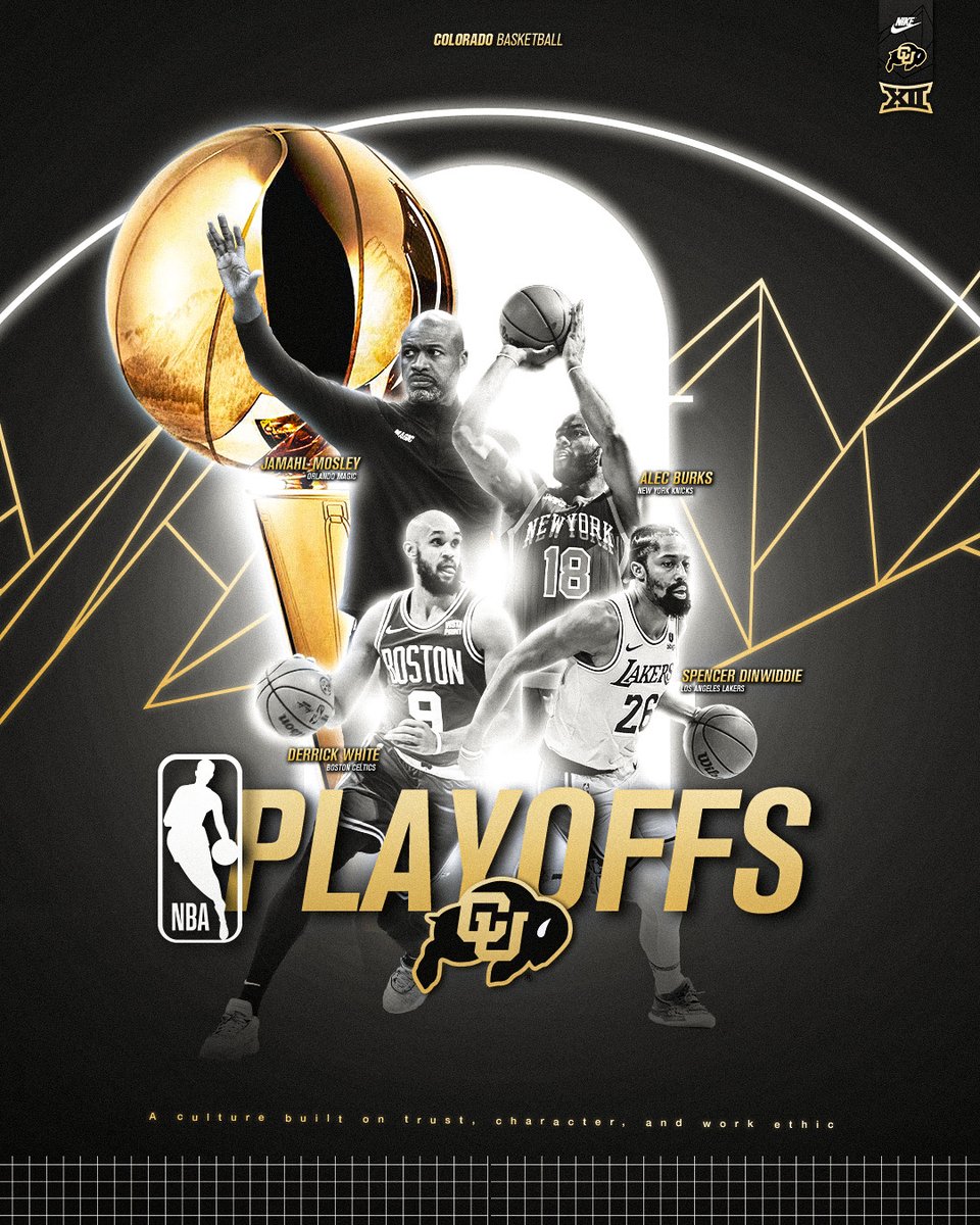CUBuffsMBB's tweet photo. good luck to our #NBABuffs in the playoffs 🦬
#GoBuffs https://t.co/0zIO9HdVkc