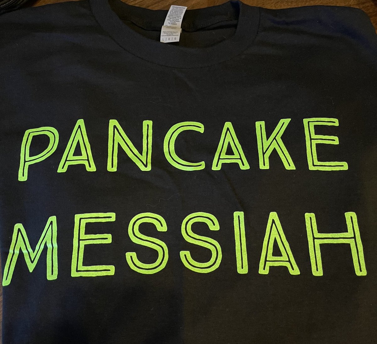 miserablelib's tweet photo. Does anyone know where Pancake Messiah is located? We just received this tshirt and now want these pancakes! Let me know we're in #Stroudsburg #Pennsylvania https://t.co/h4SKW1fIBS