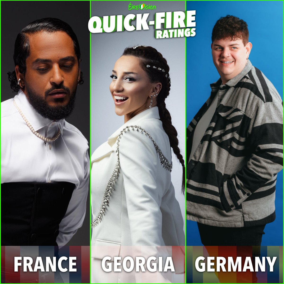 🆕 NEW EPISODE! 🆕 🔢 @AlexBasmati joins @ESCConor to review three more countries from the class of 2024 as part of our quick-fire ratings series. In this episode, we're discussing: 🇫🇷 France 🇬🇪 Georgia 🇩🇪 Germany 🎙️Episode available now on all major platforms.