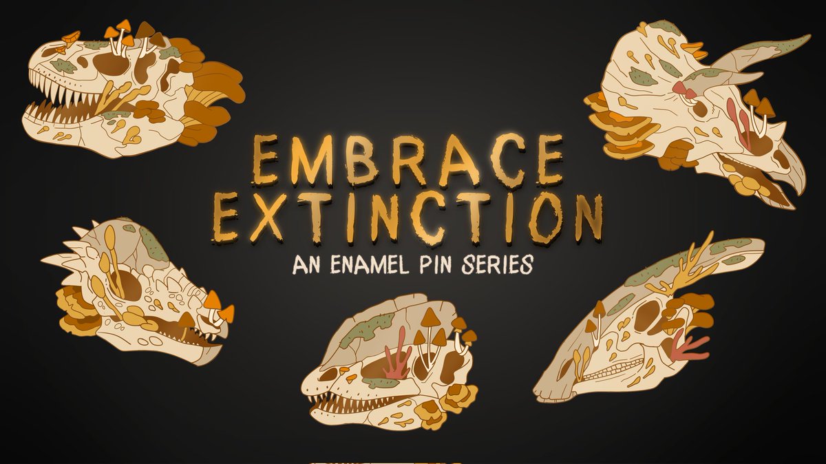 iiiiit's here! My next pin series! A more somber take on Mushrooms Meets Dinosaurs... Check the replies for more info 🦖🍄