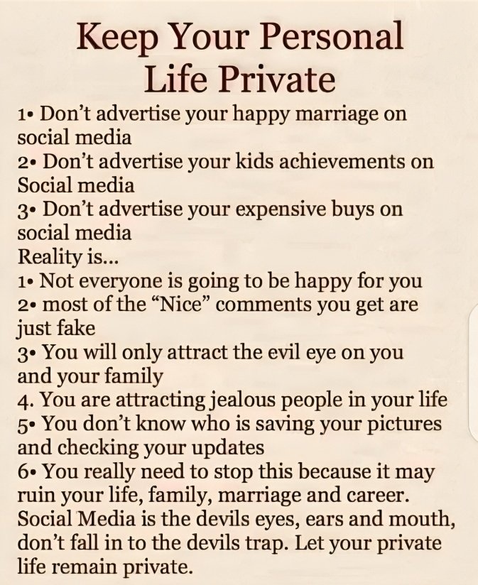 Keep Your Personal Life Private.