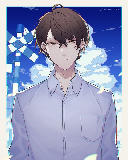 「brown hair cloudy sky」 illustration images(Latest)