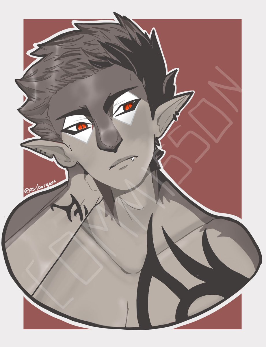 psyborgart's tweet photo. Completed a commission for @/ almostsunset !!! 

This is Baltheon an Abyssal Tiefling  for his DND campaign!!

Thank you for commissioning me! https://t.co/Iokokl6Qp1