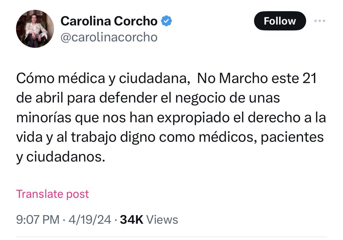 Es que a la marcha asistirán médicos de verdad, no terraplanistas de la medicina.