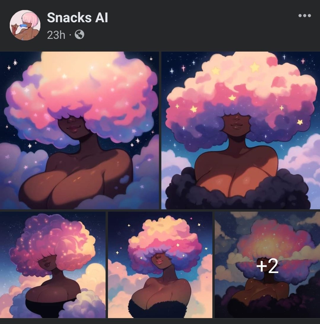 My heart just sunk. A few days ago, this account commented on a post of mine, telling me to stop gatekeeping and 'be better'. A few days later, this pops up on their feed with several different prompted images (right) that appear to be based on my drawing (left). (1/2)