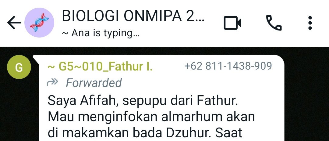 Lasiosperma's tweet photo. Salah satu peserta onmipa bio meninggal, rip. https://t.co/spkDAqEVSF