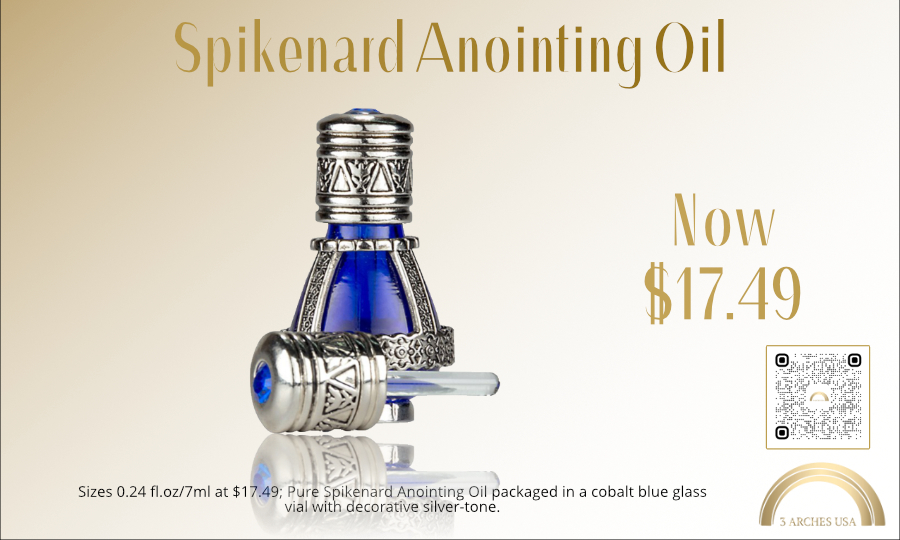 Pure Spikenard Anointing Oil packaged in a cobalt blue glass vial with decorative silver-tone. Twist-off cap with glass stick for easier application.

Order yours today at
3archesusa.com/.../spikenard-…

#anointingoil #cobaltblue #anointing #Spikenardoil