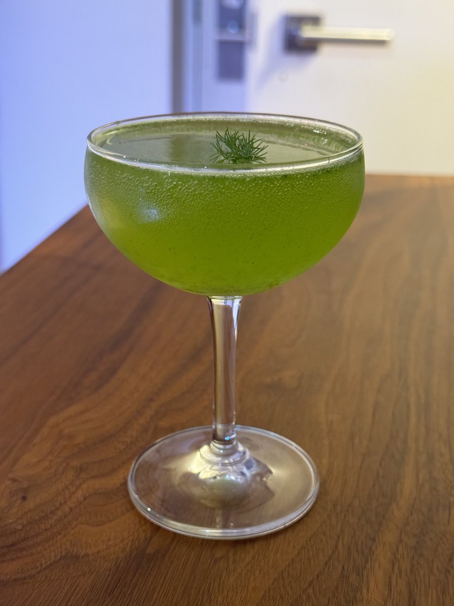 had too much dill, so I made a dill simple syrup, and made a cocktail with vodka, st germain, lime juice, and sparkling water