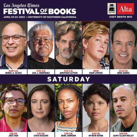 I'm proud to be signing books at the Los Angeles Times Festival of Books tomorrow, April 20, at 11 am for Alta Magazine, booth number 111. Please join me!