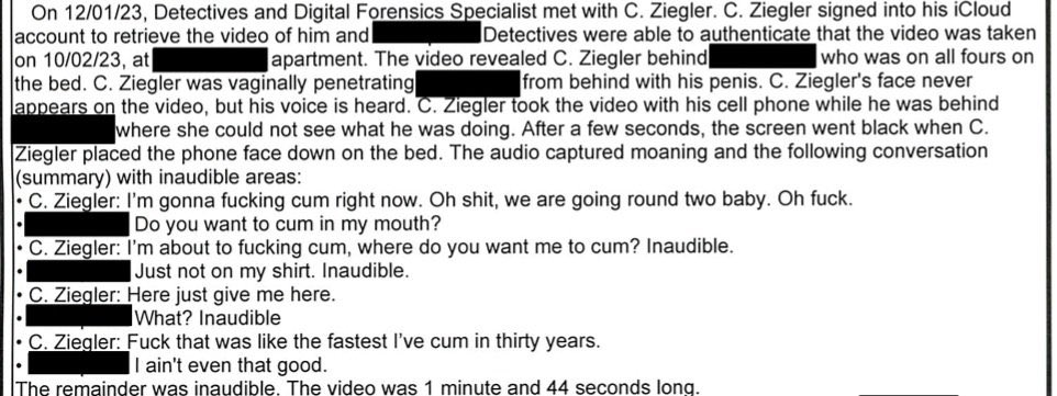 👀👀👀🤪 Newly released police report gives transcript of @ChrisMZiegler sex tape.