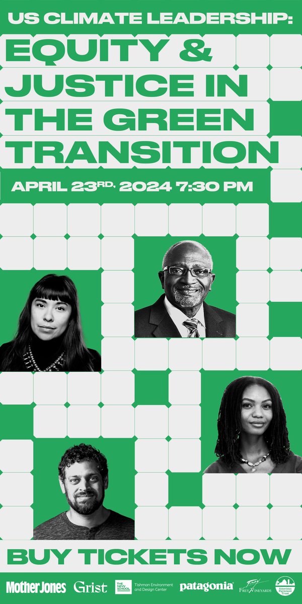 Let's ensure fairness and justice lead the way in a national energy transition. Join @Leahtommi, @DrBobBullard, @_jadebegay on 4/23 for an engaging dialogue presented by @grist, @MotherJones, and @newschooltedc. ➡️ event.newschool.edu/inpersonusclim…