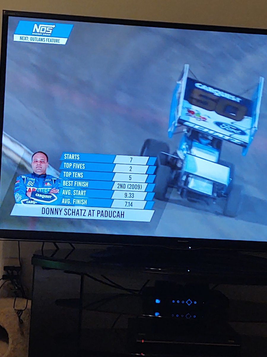 I love the @WorldofOutlaws and watching home town @DonnySchatz . But please start an hour earlier. 43 is getting old on Friday nights.. Lol