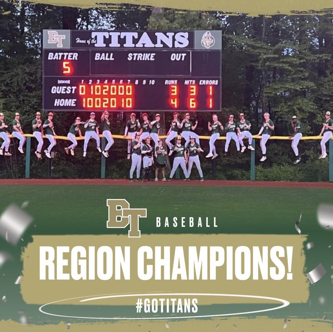 ⚡️🔥The Titans are your back-to-back AAAAAA Region 7 Champions after defeating Pope 4-3 🔥 ⚡️ <a href="/PG_Georgia/">Perfect Game Georgia</a> <a href="/PrepBaseballGA/">Prep Baseball Georgia</a> <a href="/TheCoachesBoxGA/">Coaches Box Georgia</a>