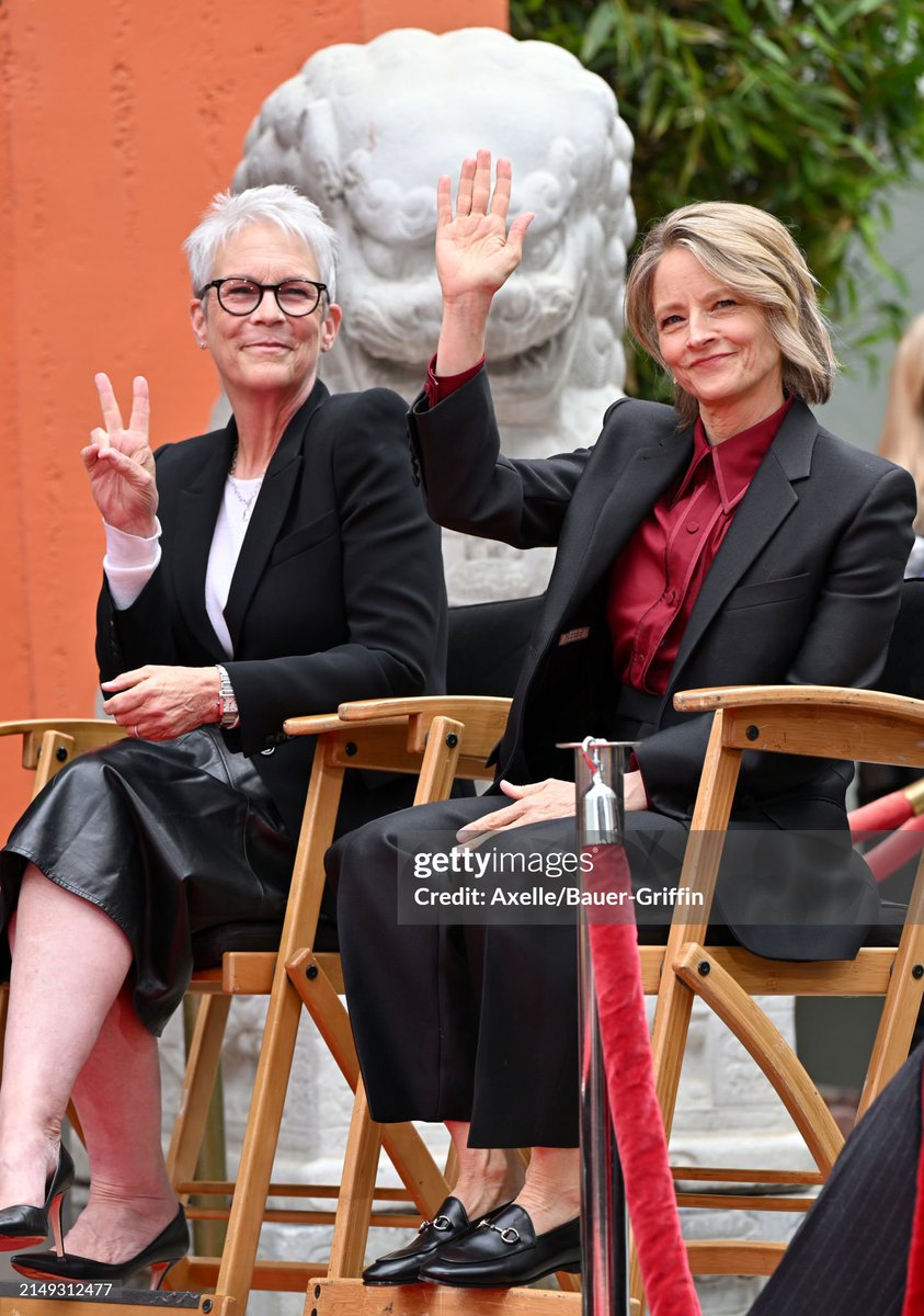 Jodie Foster and Jamie Lee Curtis attend the Hand and Footprint Ceremony honoring Jodie Foster at TCL Chinese Theatre IMAX in Hollywood, California. More 📸 #JodieFoster #JaimeLeeCurtis👉 tinyurl.com/57usda7r