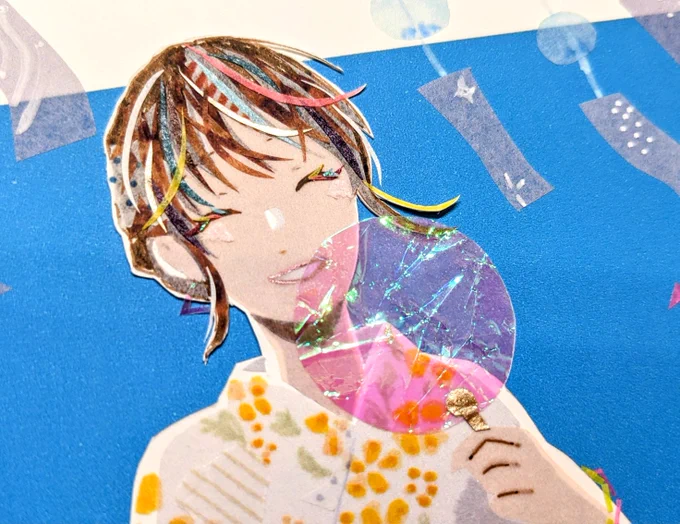 #私の作品もっと沢山の人に広がれ祭り 主にケント紙、マステ、折り紙などをデザインナイフで切り貼りしてます! 
