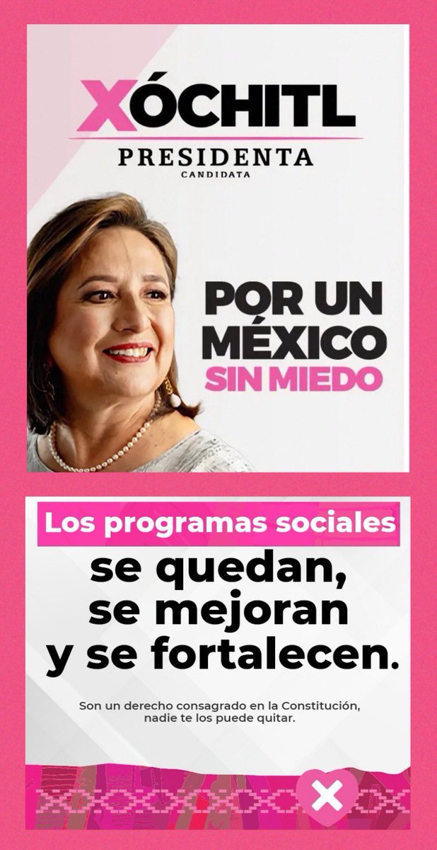 Faltan 𝟰𝟯 días para que salgamos a votar y rescatar a México

Faltan 𝟰𝟯 días para que nos unamos y votemos por #XochitlPresidenta para que reconstruyamos México
México y Xóchitl nos necesitan

#MiVotoParaXochitl6
#VaAGanarXóchitl

#CarroCompletoXochitl

#MxSinMiedo