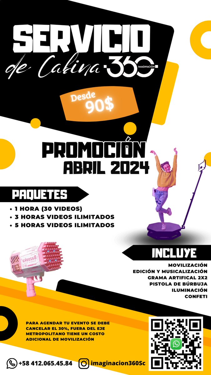 Vive la experiencia 360 en tu evento, solicita información de nuestra promoción Abril 2024.