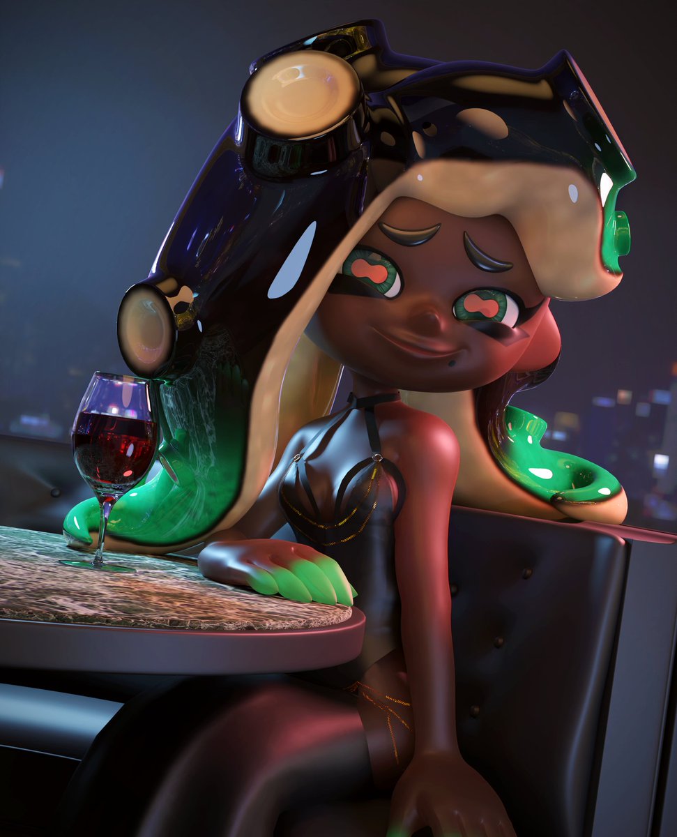 I've got to post a bunch of my renders to catch up with all the time I've missed. 
So I was following a recent trend.

Dress model belongs to @Icyscratchy 
#Splatoon #Splatoon2 #Splatoon3