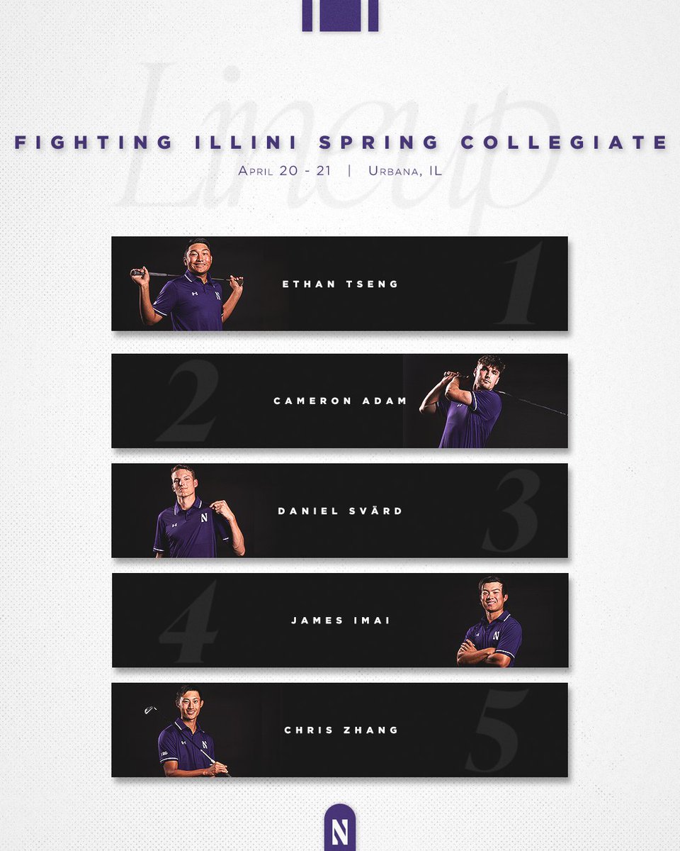 Northwestern is back in action this weekend as it wraps up the regular season at the Fighting Illini Spring Collegiate! Track the 'Cats on @Golfstat! 📊 bit.ly/3U8pNqJ #GoCats | @patgossnugolf