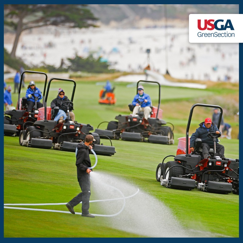 USGAGrnSection's tweet photo. When we see courses looking and playing their absolute best during televised golf events, it's always good to remember that it takes more than meets the eye to make that happen 👇