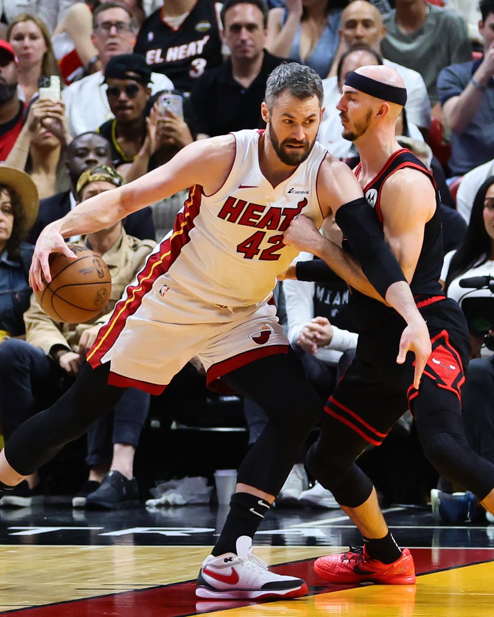 Jaime Jaquez Jr. … 2️⃣1️⃣ points Kevin Love … 1️⃣6️⃣ points The @MiamiHEAT advance‼️ 📸 courtesy of @usatodaysports 🏀 #NBABruins | @jaquez_jr | @kevinlove