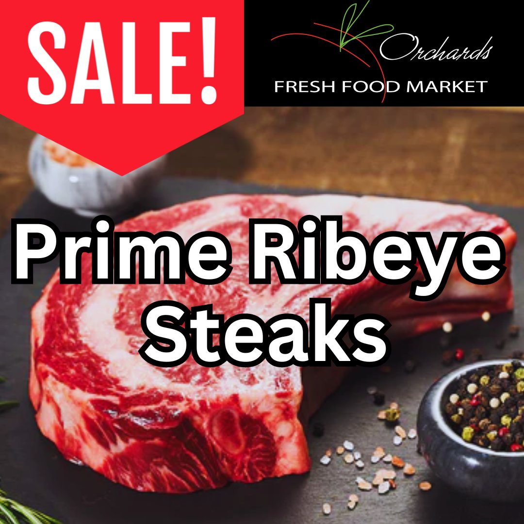 Prime Ribeye Steaks are on sale! Visit us today! #butchershop #SaleAlert #ribeyesteak #bbqlife