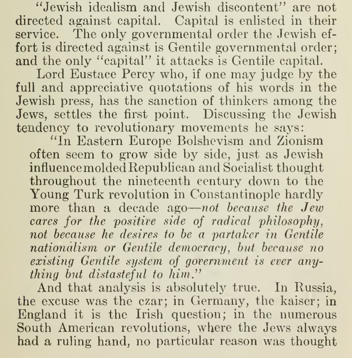 i_aver's tweet photo. @vdare As Henry Ford informed us a century ago, in every country Jews use what is at hand to overturn the Gentile government.  

In America they found those Puritan strains and weaponized them against us. https://t.co/xom0NXmqkE