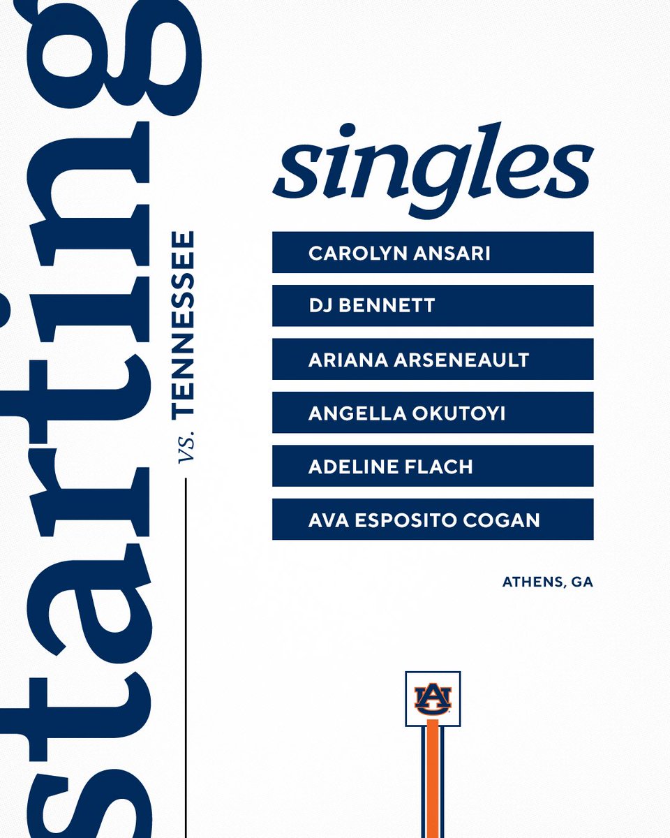 A tight doubles point doesn’t go Auburn’s way. Time to win it in singles 👊 #WarEagle