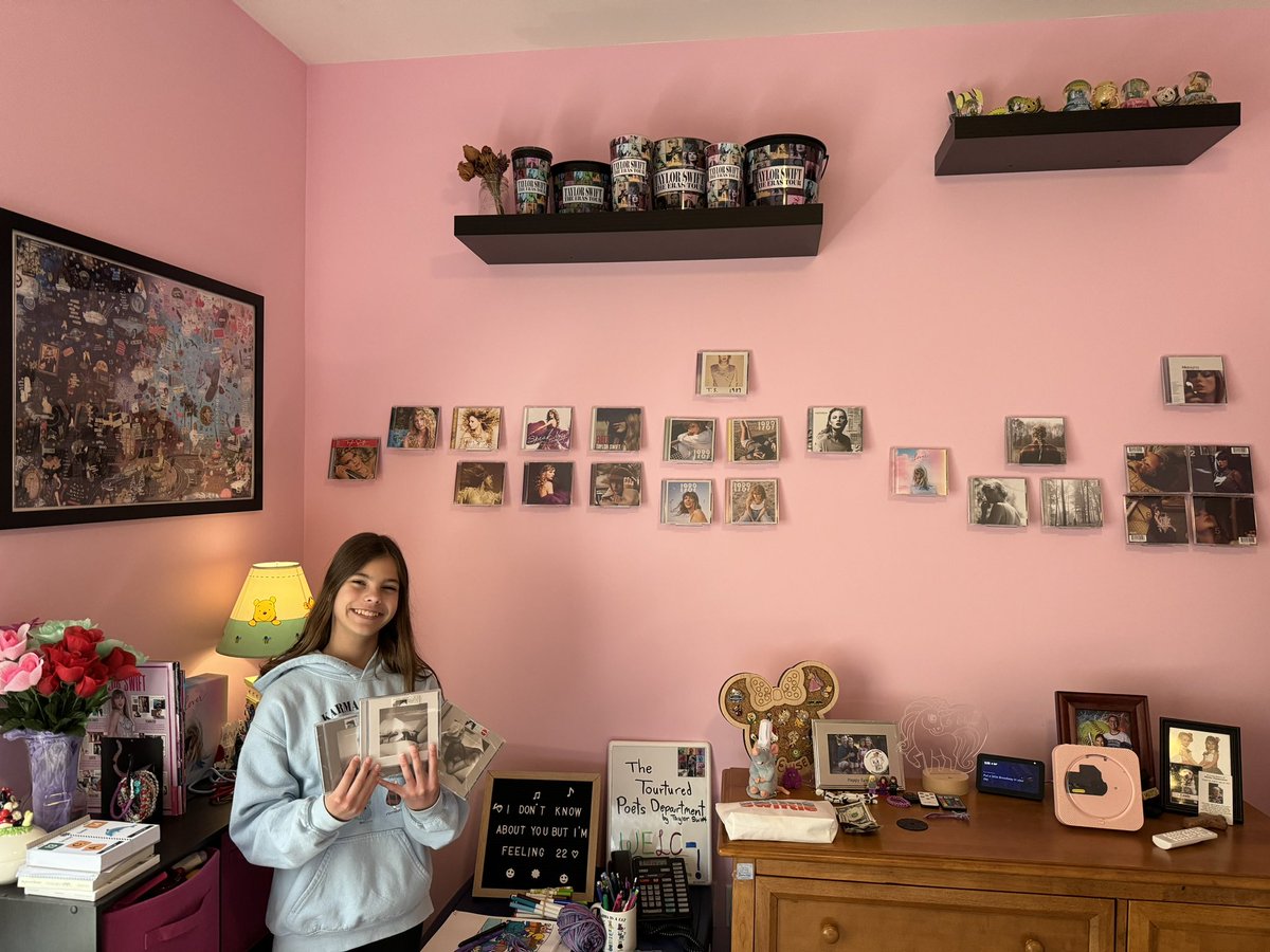 Running swiftly to get the new Taylor music to add to her CD wall (one on the way in the mail)! #TSTTPD  <a href="/taylorswift13/">Taylor Swift</a>  <a href="/taylornation13/">Taylor Nation</a>