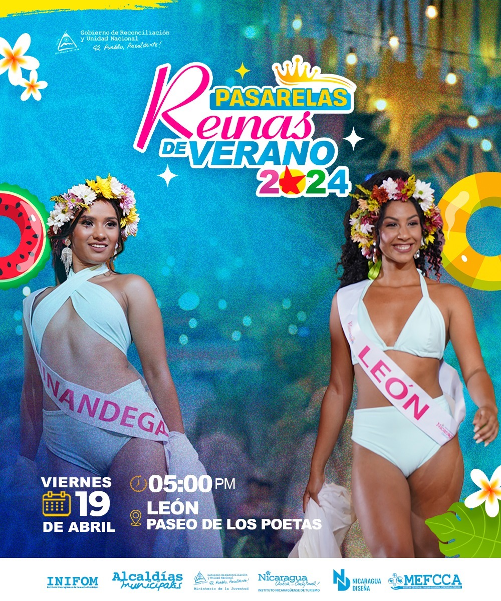 #Nicaragua Listos ya para disfrutar de la pasarela Reinas de Verano 2024 Paseo de los poetas, León 5 pm #SomosVictoriasVerdaderas