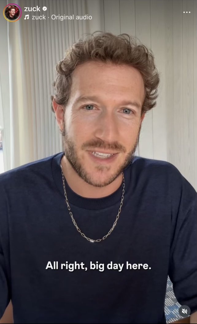 divyavis8's tweet photo. zuck becoming white boy of the month was not on my 2024 bingo card https://t.co/6yCd5ojDTI