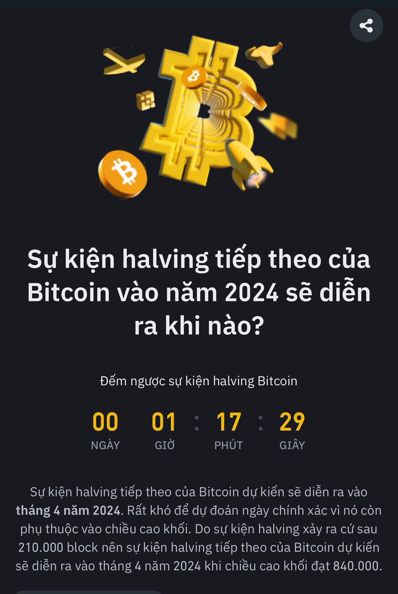 KiemCoin's tweet photo. Còn hơn 1 tiếng nữa thời khắc lịch sử Bitcoin sẽ Having. #Bitcoin #Having #Bitcoinhaving https://t.co/dHALKs8du7