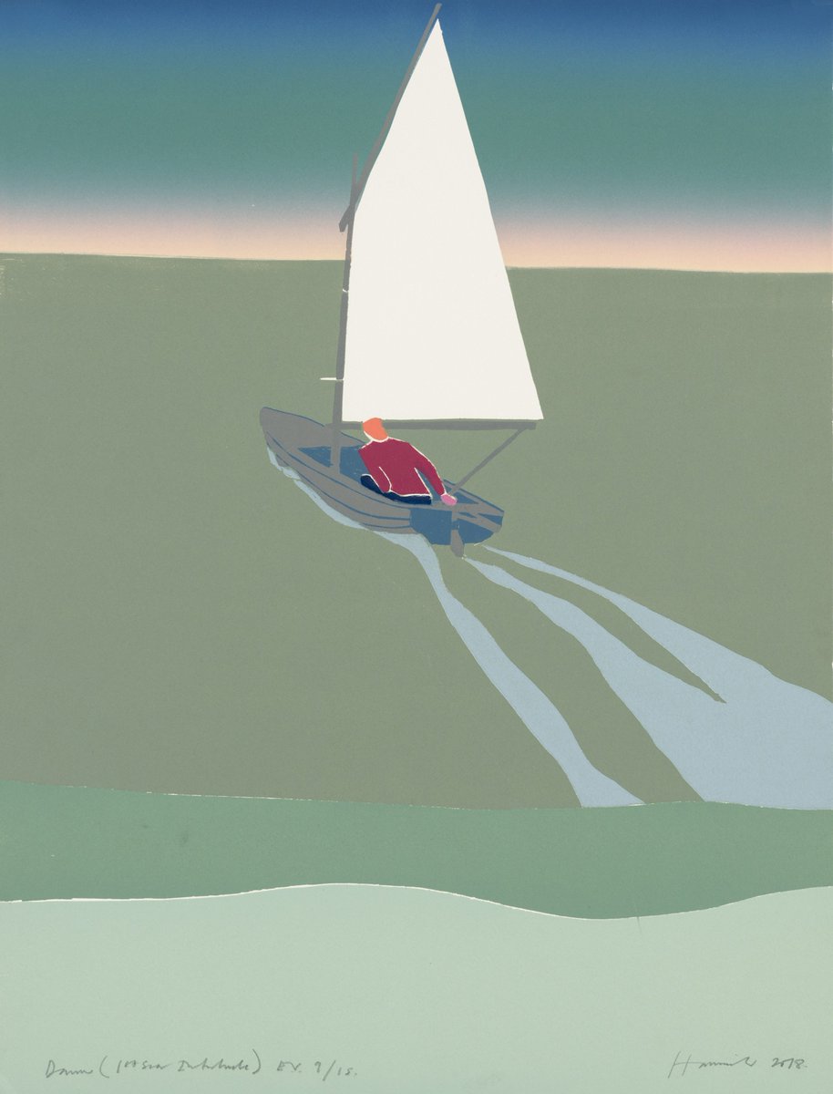 Dawn 
woodcut print by Tom Hammick