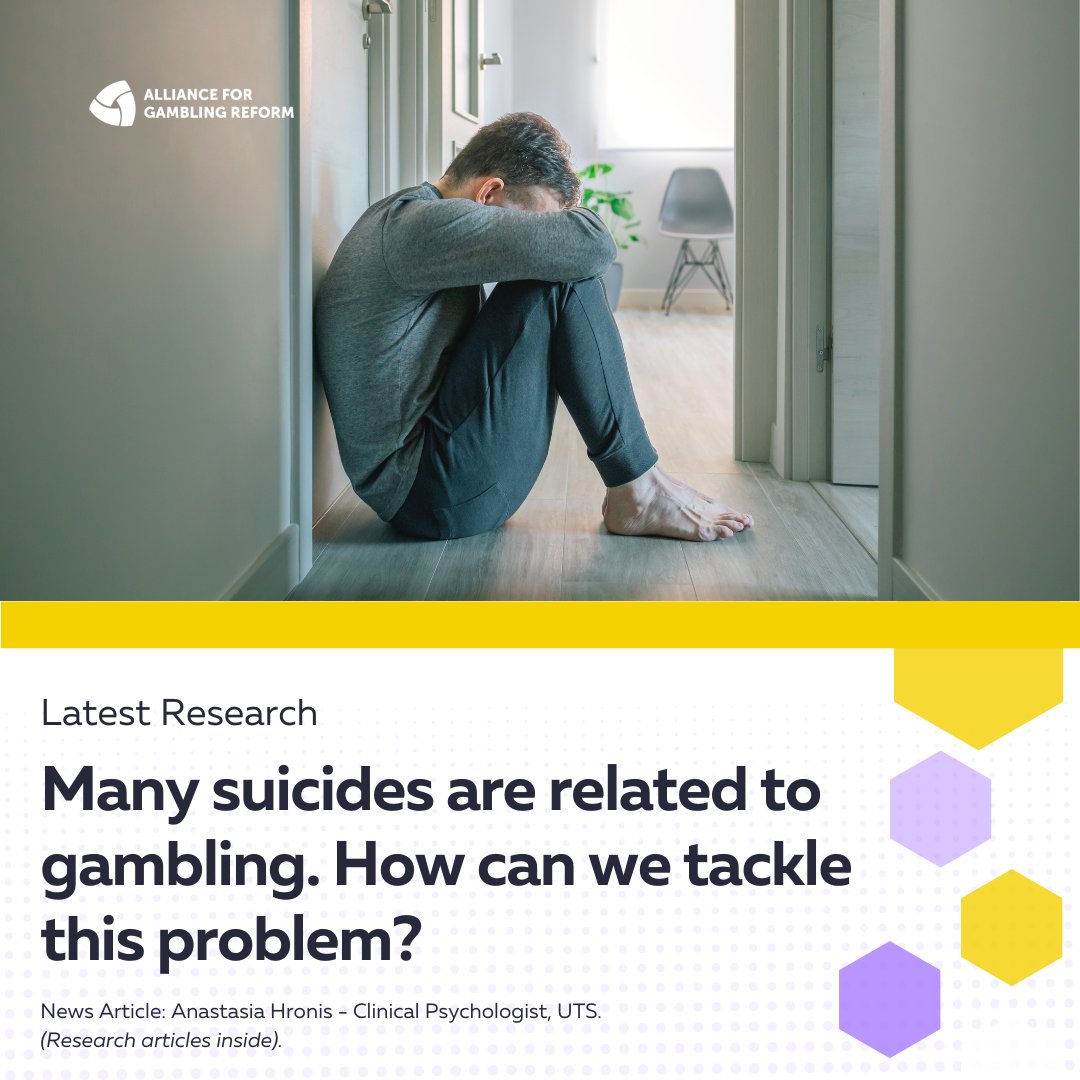 'Research from different countries has shown that among people receiving treatment for gambling harm, between 22% and 81% have thought about suicide, and 7% to 30% have made an attempt.' @AnastasiaHronis nationaltribune.com.au/many-suicides-… @UTS_GSH @theMJA @AngeRintoul