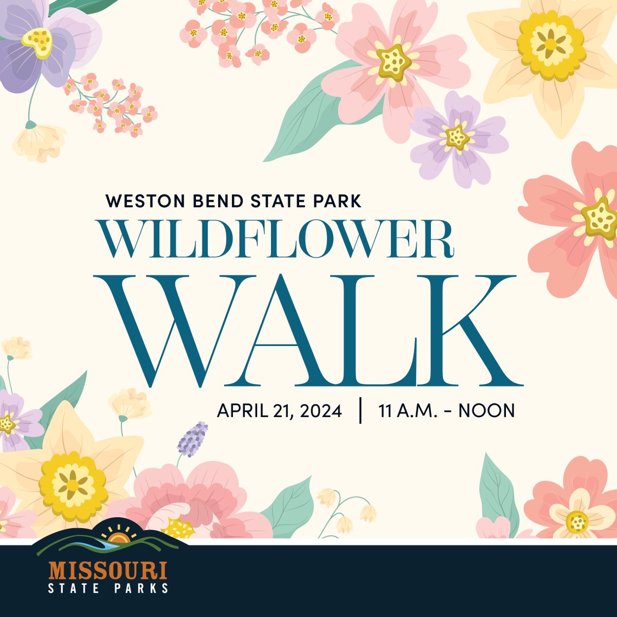 Join Weston Bend State Park this weekend, for a guided wildflower walk. Learn more at ow.ly/vIXI50RerKJ. #AdventureAwaits #GetOutside