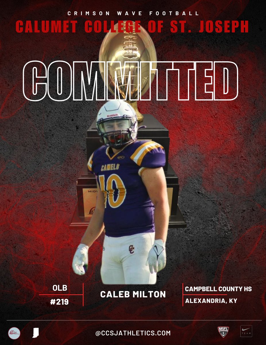 After very careful consideration and weighing all my options. I have decided to commit to @CCSJFBRecruits. Thank you to every program who showed interest in me. Thank you, Mom, Joey, and my family. Thank you, @CamelFootball22. @CoachJayNovak, I'm excited to get to work