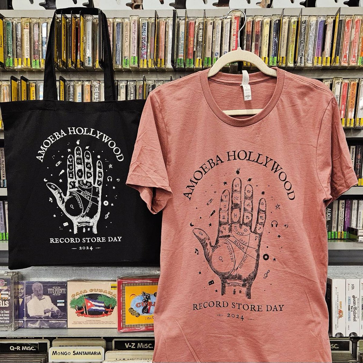 Check out Amoeba Hollywood's limited edition #RSD24 designs!

Our Record Store Day t-shirts & tote bags will be available in-store only on April 20th -- while supplies last! All proceeds benefit @foodonfootla.

Thanks to @AntiRecords & @epitaphrecords for their generous support!