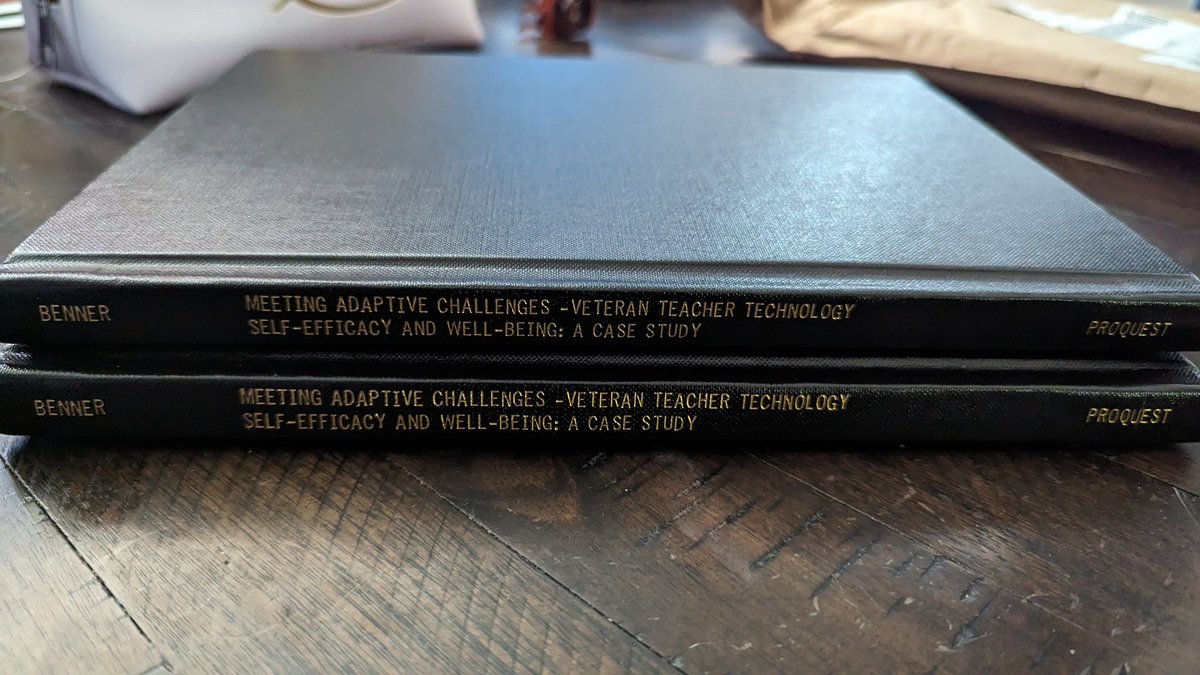 BelindaBenner's tweet image. Received my published dissertation this week.💖 I can&apos;t help feeling a sense of the finality, yet at the same time a calling to use the knowledge gained to support adult learners navigate the ever-changing world of tech! 💻📚🥰 #doctorate #learningleader #adaptivechallenges