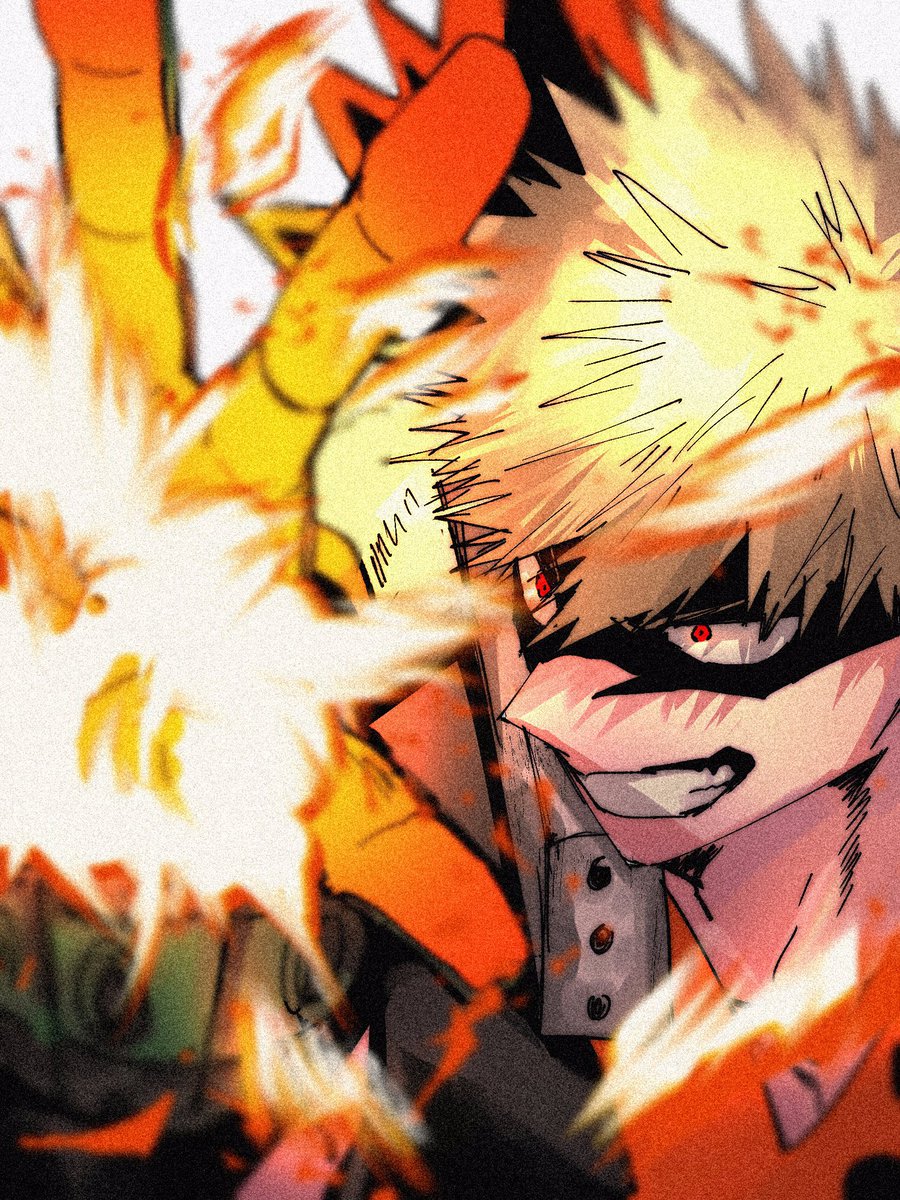 bakugou katsuki solo looking at viewer smile short hair simple background blonde hair white background  illustration images