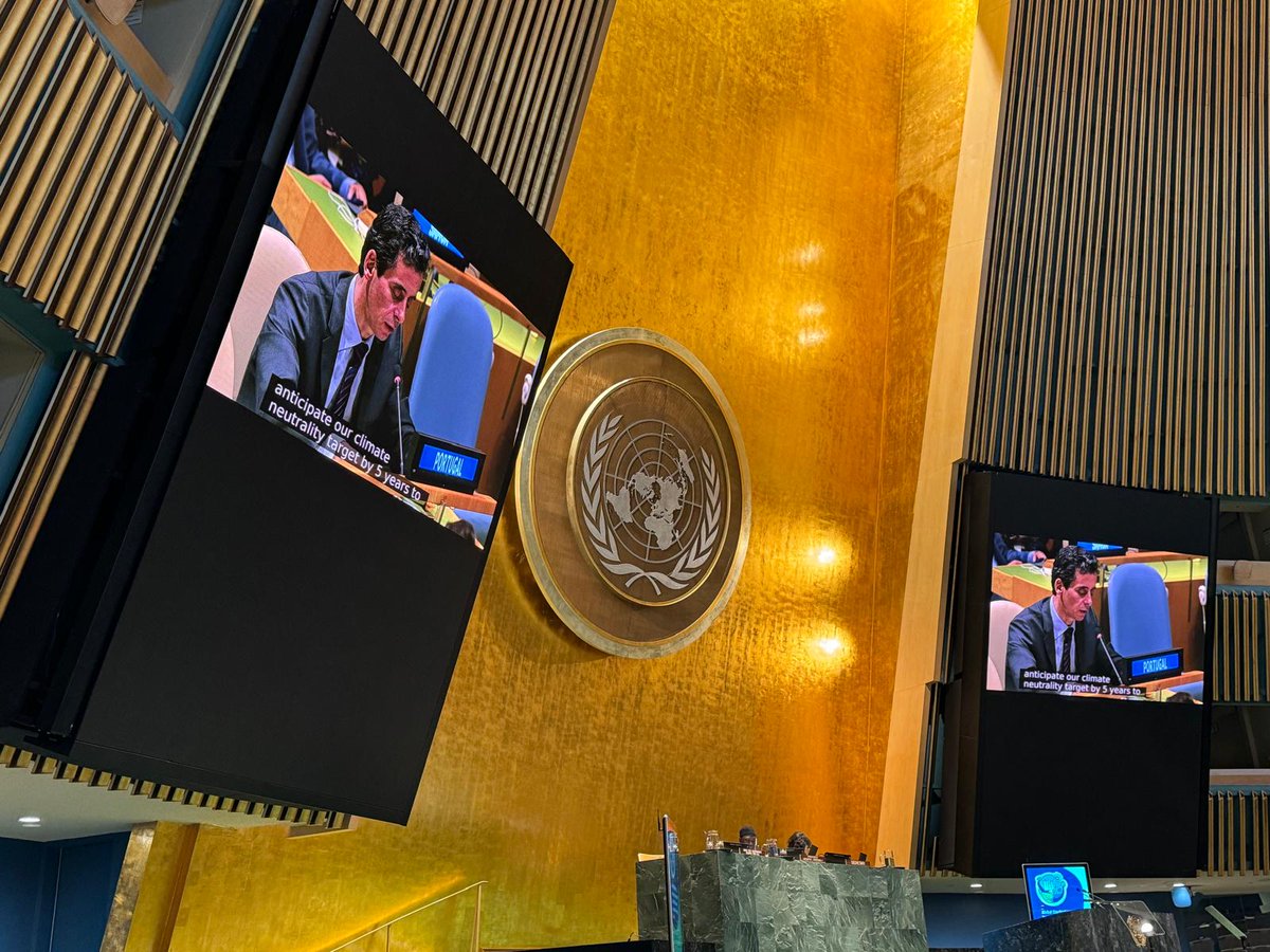 At the UN #SustainabilityWeek ’s global stocktaking on #SDG7, Portugal reiterated its commitment in advancing the clean energy transition, including through recently concluded debt-for-climate swaps as well as contributions to the Loss and Damage Fund and the Green Climate Fund.
