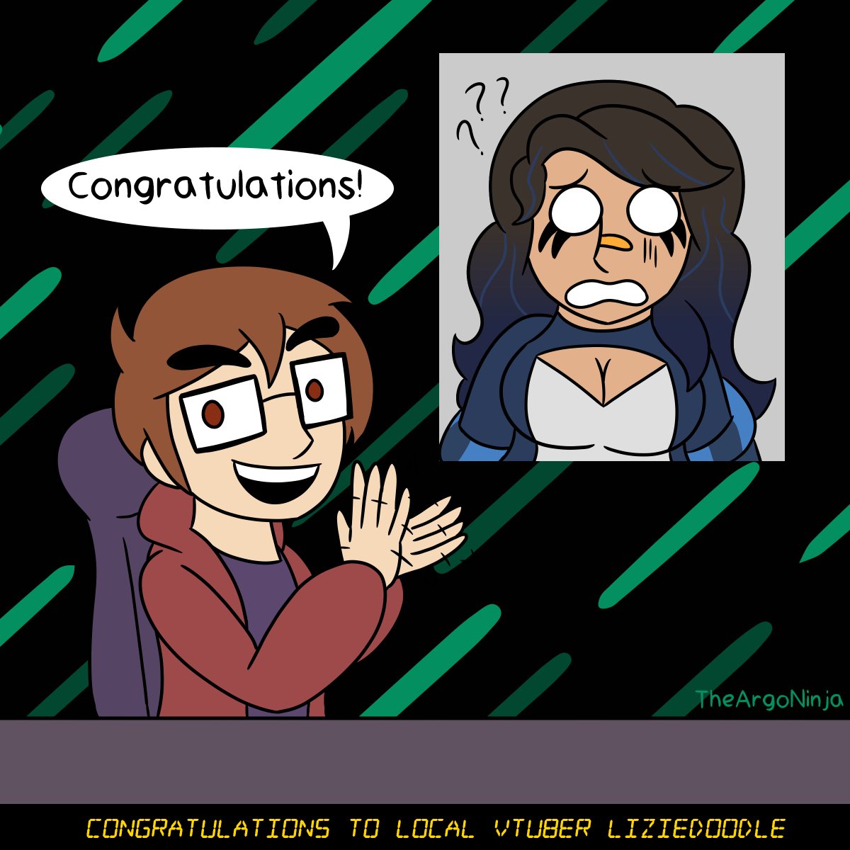 Listening to @LizieDoodle 's reaction to being congratulated by @Lythero on stream is one of the funniest things I've ever seen. #CongratulationsLizie