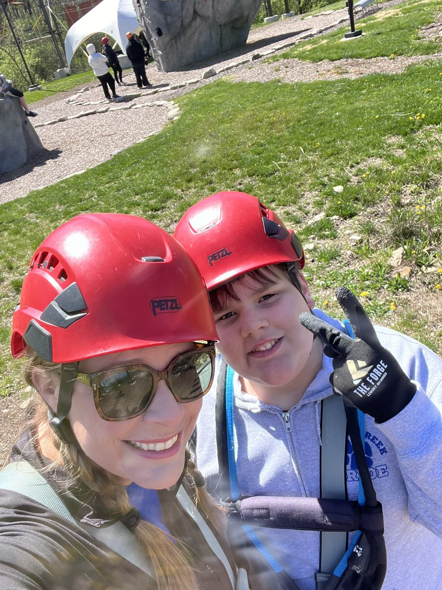 Keoghsclass102's tweet photo. A fun day at The Forge and conquering my own fear and hitting the Zipline this year!!! So round of all my kiddos and myself! https://t.co/57cLIQiuNW