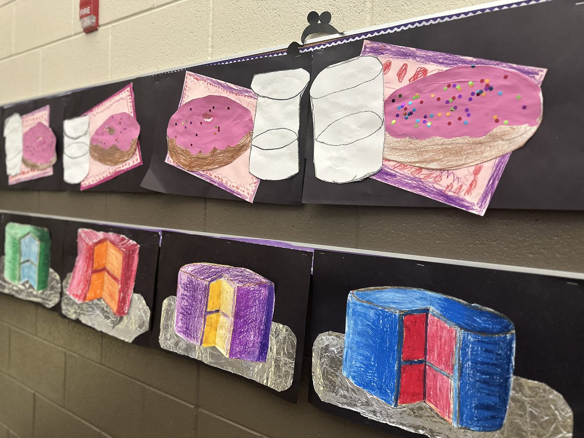 If you’re dieting, don’t walk down the hallways of Dishman McGinnis! You will want to eat up the beautiful artwork our students have created in art with the wonderful Mrs. Sansom! 🎂 🍩 🧁 #waynethiebaudcakes
